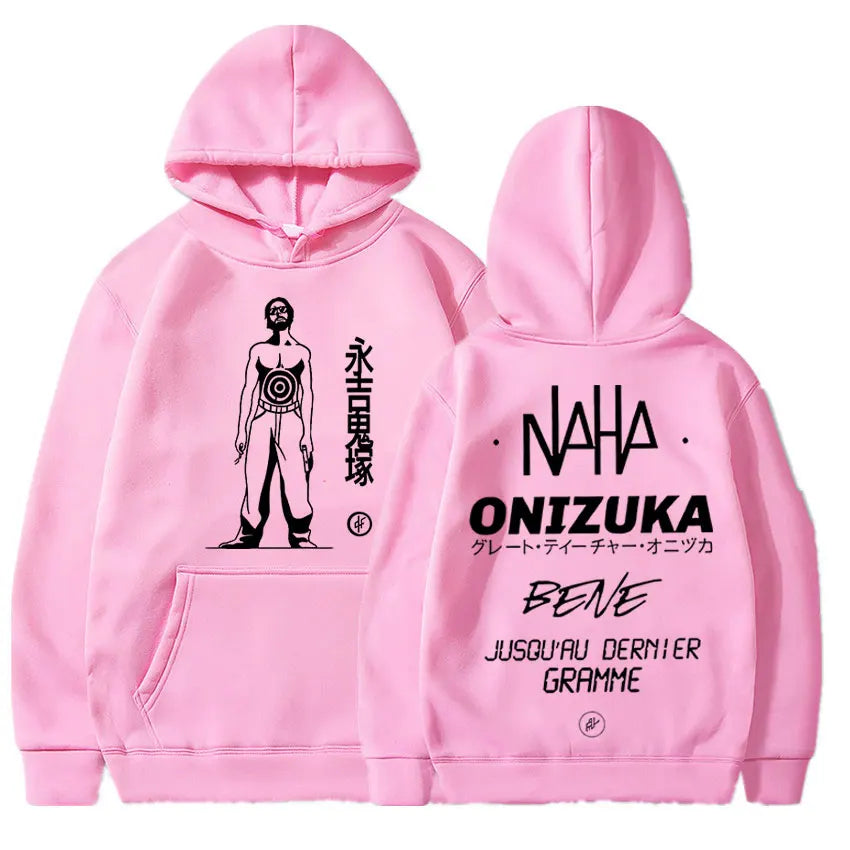 French Rap Band Le Monde Chico Album PNL Onizuka Print Hoodie Oversize Hoodies Streetwears Casual Hip Hop Hooded Sweatshirts