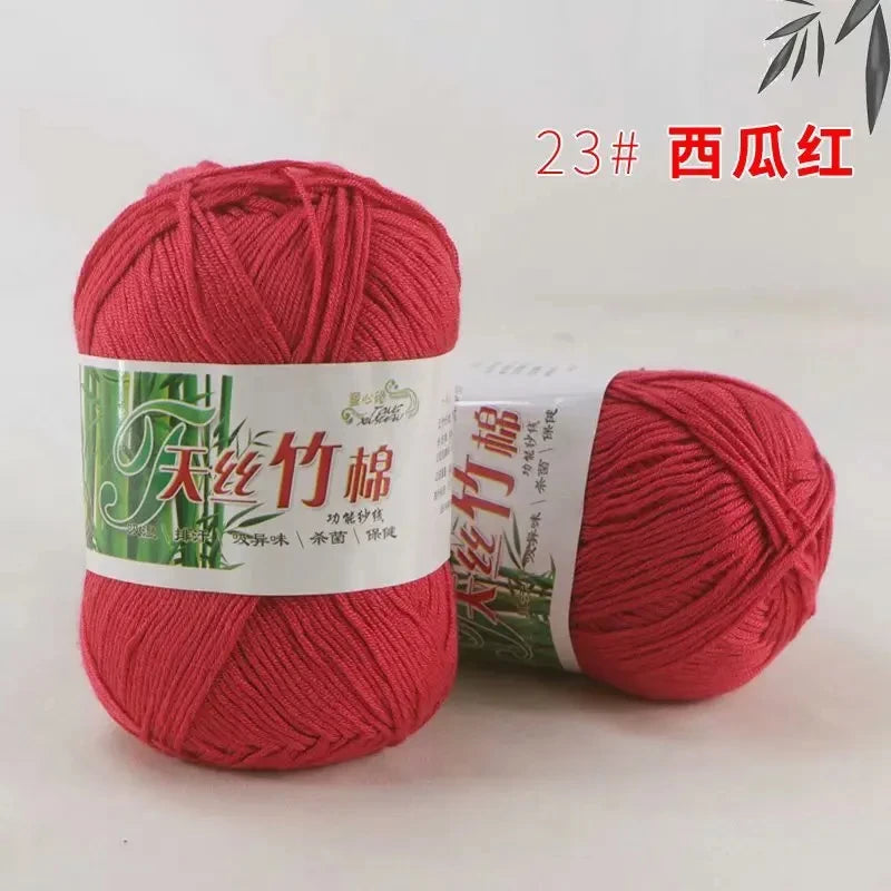 Bamboo Charcoal Cotton Yarn For Weaving 50g Ball DIY