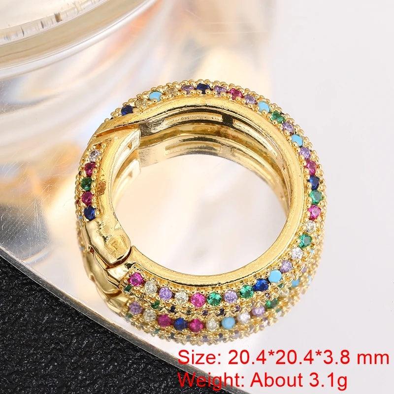 Juya Handmade 18K Real Gold Plated Decoration Screw Locks Carabiner Clasps Accessories For DIY Needlework Pendant Jewelry Making