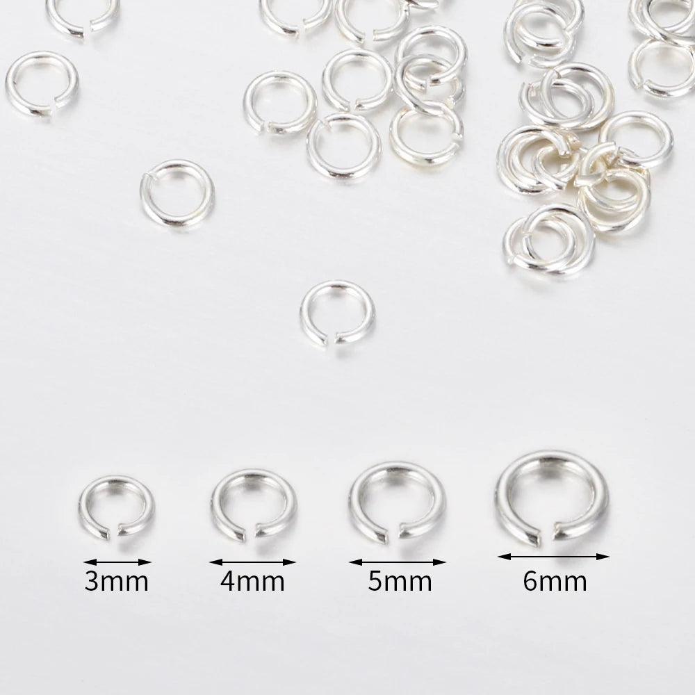 30pcs 925 Sterling Silver Jewelry Findings Jump Rings Split Ring Openable Loop Connectors for DIY Jewelry Making