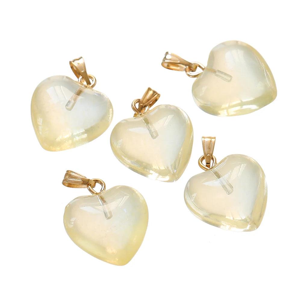10Pcs/Lot Czech Lampwork Crystal Glass Heart Beads Charms pendant DIY Handmade Jewelry Making Necklaces Earrings Accessories