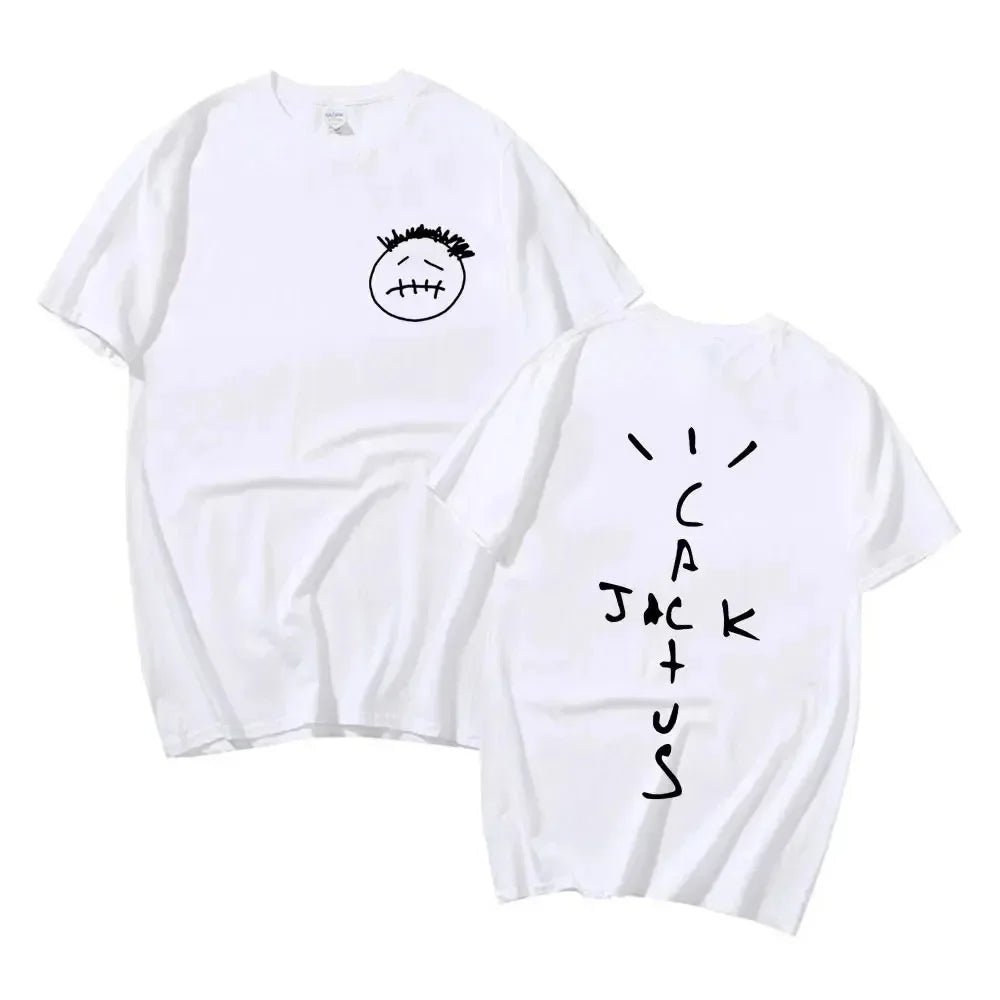 Rapper Cactus Jack Music Album T Shirts Men Fashion Hip Hop T Shirt Casual 100% Cotton Short Sleeve T-shirt Oversized Tops