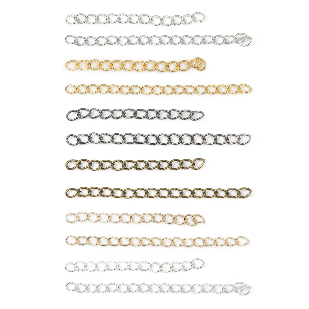 About50pcs Stainless Steel 5cm Welded Extension Chain Gold Necklace Bracelet Extender Tail Chains for DIY Jewelry Making Supplie