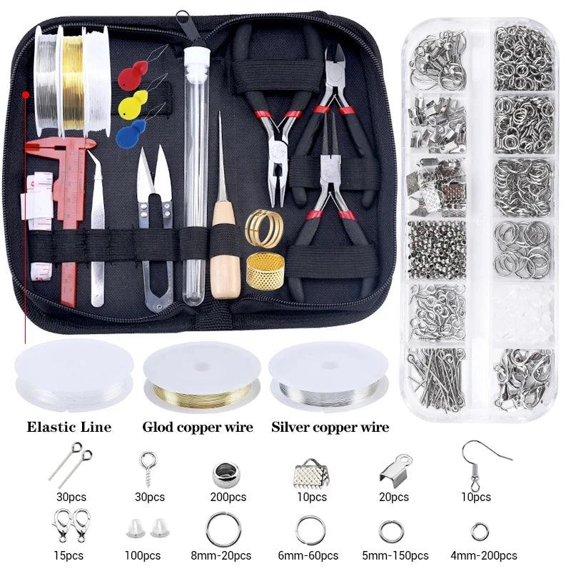 Alloy Accessories Jewelry Findings Set Copper Wire Open Jump Rings Jewelry Making ToolsEarring Hook Jewelry Making Supplies Kit