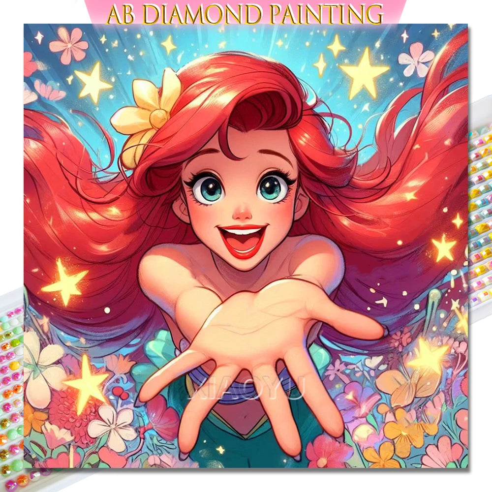 Disney Princess Diamond Painting 2024 New Series Ariel Elsa Cartoon DIY Diamond Mosaic Embroidery Art Hobbies Home Decoration