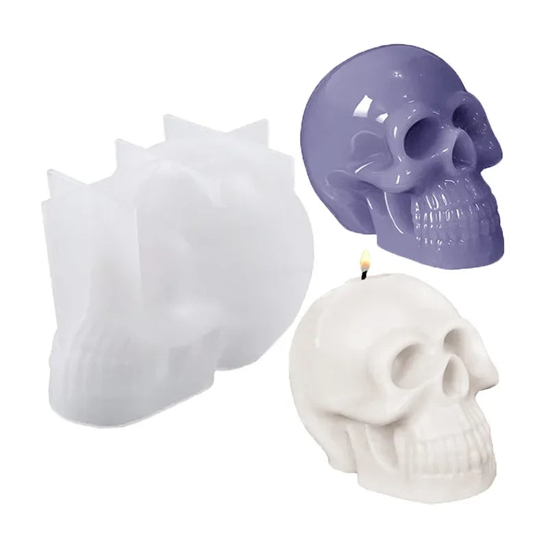 DIY Crystal Drop Resin Mold Skull Candle Decoration Silicone Mold Halloween Decoration