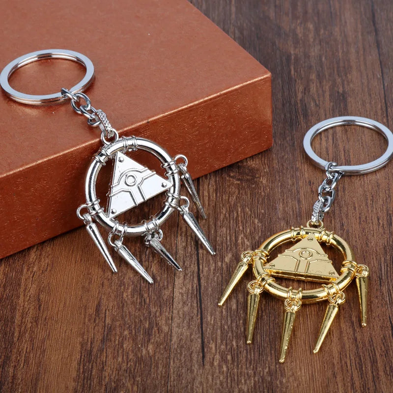 Pyramid Keychain Yu-Gi-Oh Series 3D Millennium Pyramid Building Block Pendant Keychains Keyring for Women Men Jewelry Accessory