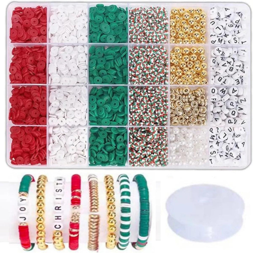 Christmas Bracelet Making Kit Friendship Gold Beads Clay Beads Jewelry&Bracelet Making Kit Charm Bracelet Maker Set with Letter