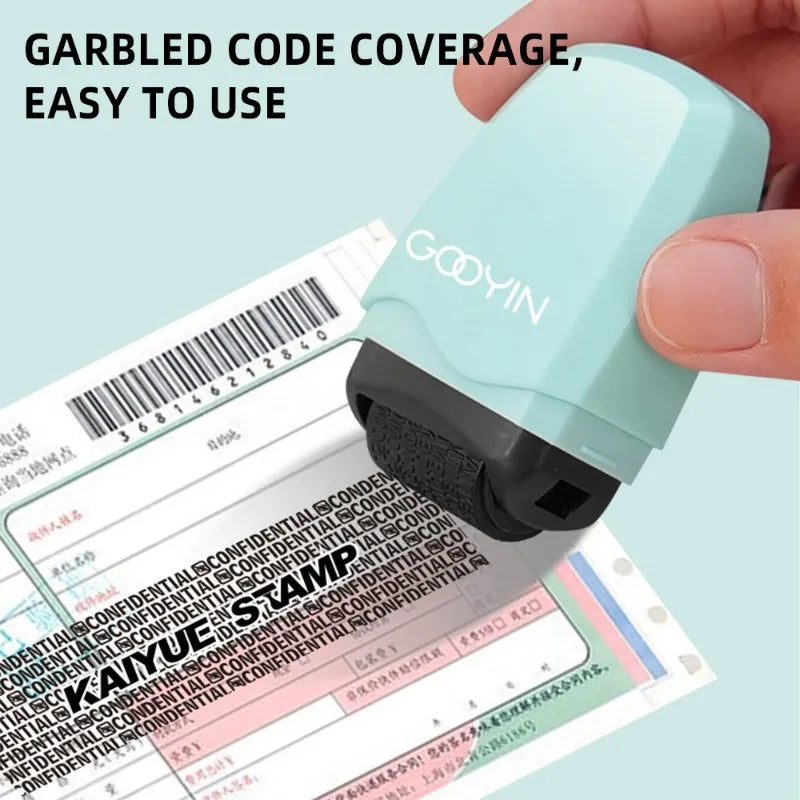 2 in 1 Stamp Roller Anti-Theft Protection ID Seal Smear Privacy Confidential Data Guard Information Identity Address Blocker