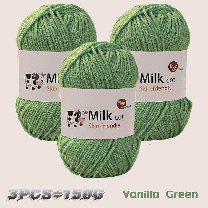 150g 5 Strand Milk Yarn Handmade Medium Thick DIY Woven Doll Sweater Flower Hat Scarf Yarn Ball