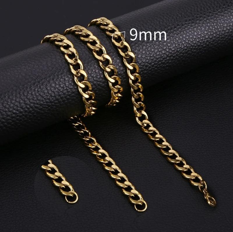 HIYEE NK Cuban Chain for Women Men Necklace Jewelry Gift Classic Style 50 Length For High Polished Non Fade Wholesale Fashion
