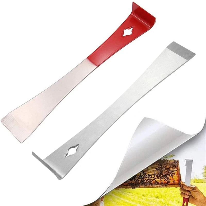 Beekeeping Equipment Red 26.5cm Stainless Bee Hive Tool Frame Lifter and Scraper J Shape Hook Beekeeper Tool Scraping Knife