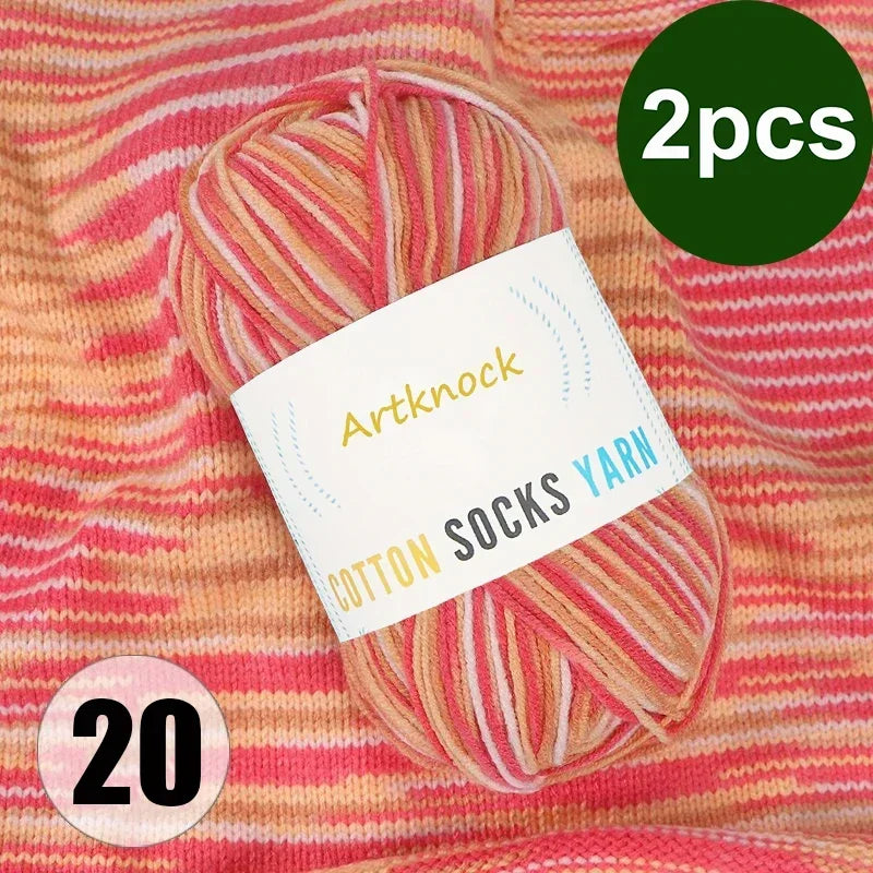 Colorful Milk Cotton Yarn For DIY Crochet Projects 2 Pcs
