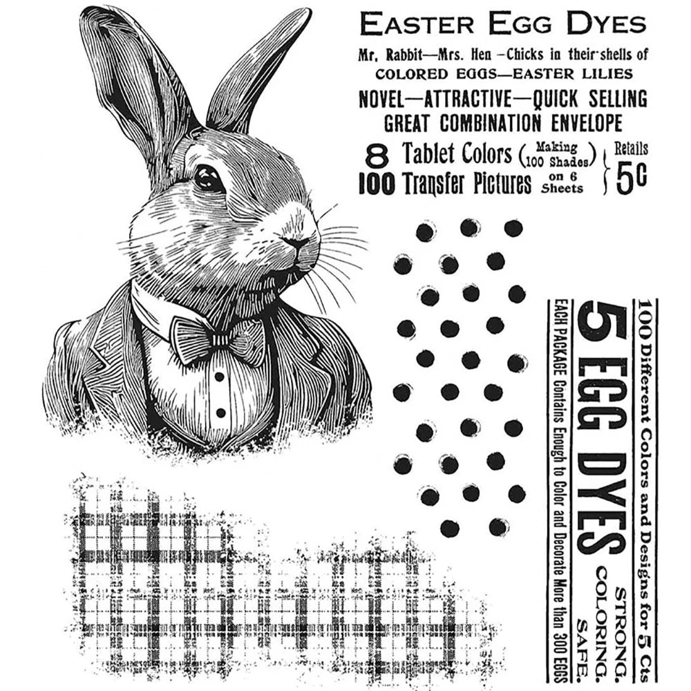 Mr Rabbit Clear Stamps and Coordinating Dies Easter Day Sentiments Silicone Stamps For DIY Scrapbooking Card Making 2024 NEW