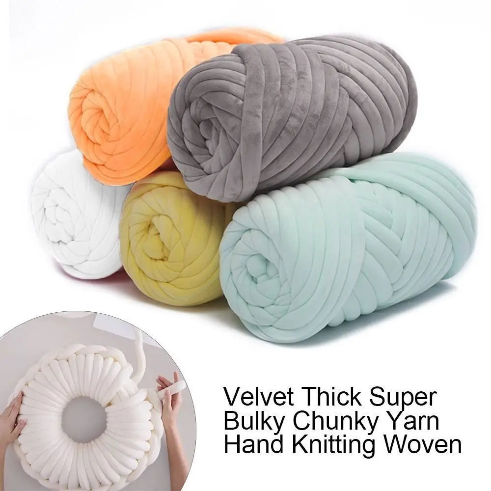 250/500g Thick Super Bulky Chunky Crochet Yarn Velvet DIY Hand Knitting Woven Thread Basket Blanket Carpets Giant Yarn