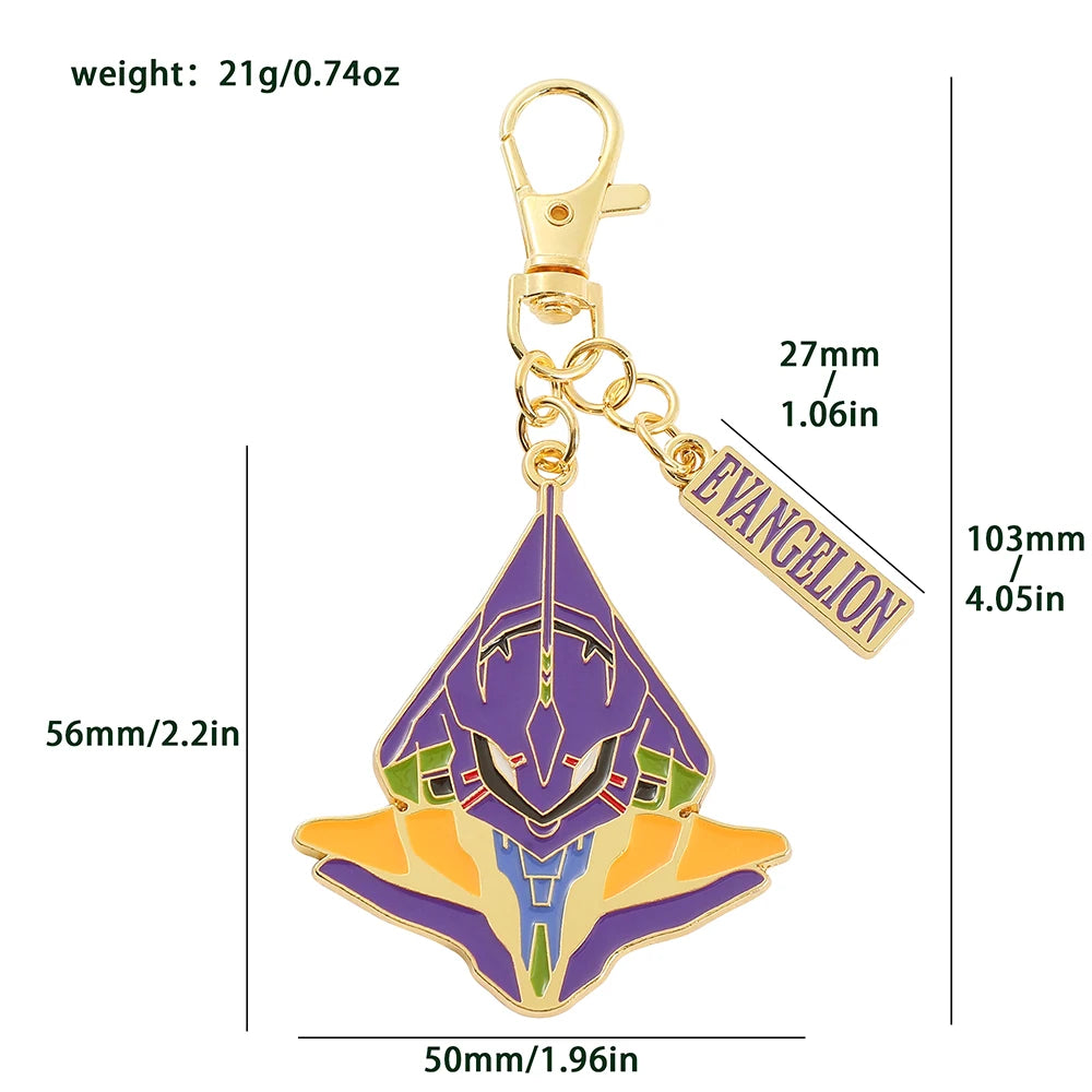 Anime NEON GENESIS EVANGELION Keychain Men Women Fashion Jewelry Keyring Cars Bags Pendant Key Accessories Gifts
