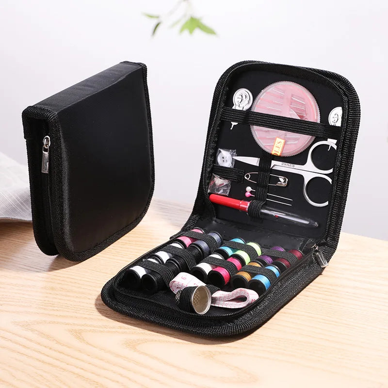 Complete Sewing Kit with Threads Needles Scissors Tape Measure Buttons Portable Travel DIY Embroidery Handwork Sewing Tool Set