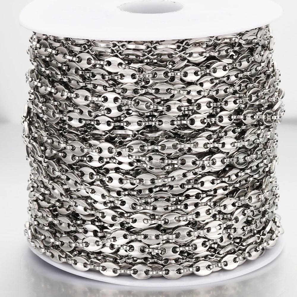 1meter stainless steel chains paper clip shape star chain for jewelry making DIY