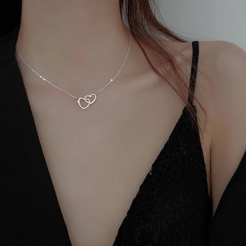 Fashionable Geometric Ring Zircon Temperament Necklace Simple and Niche Temperament Personalized Design Sense Necklace
