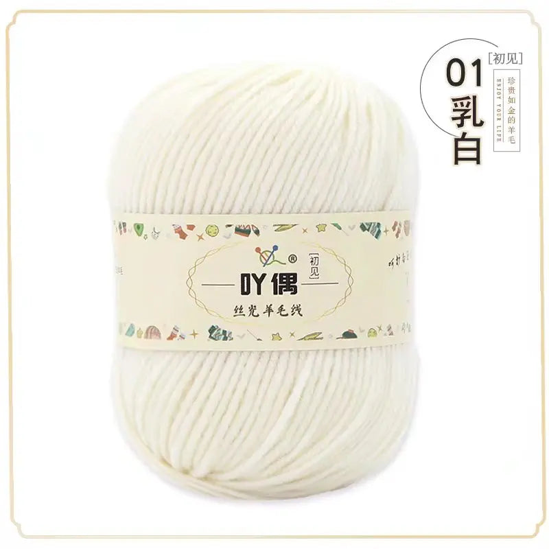 100 Percent Wool Yarn 50g Worsted Weight Soft Warm Crochet