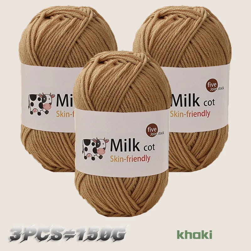 150g Milk Yarn Handmade Medium Coarse DIY Weaving Yarn Ball for Knitting Sweaters Hats Scarves and More