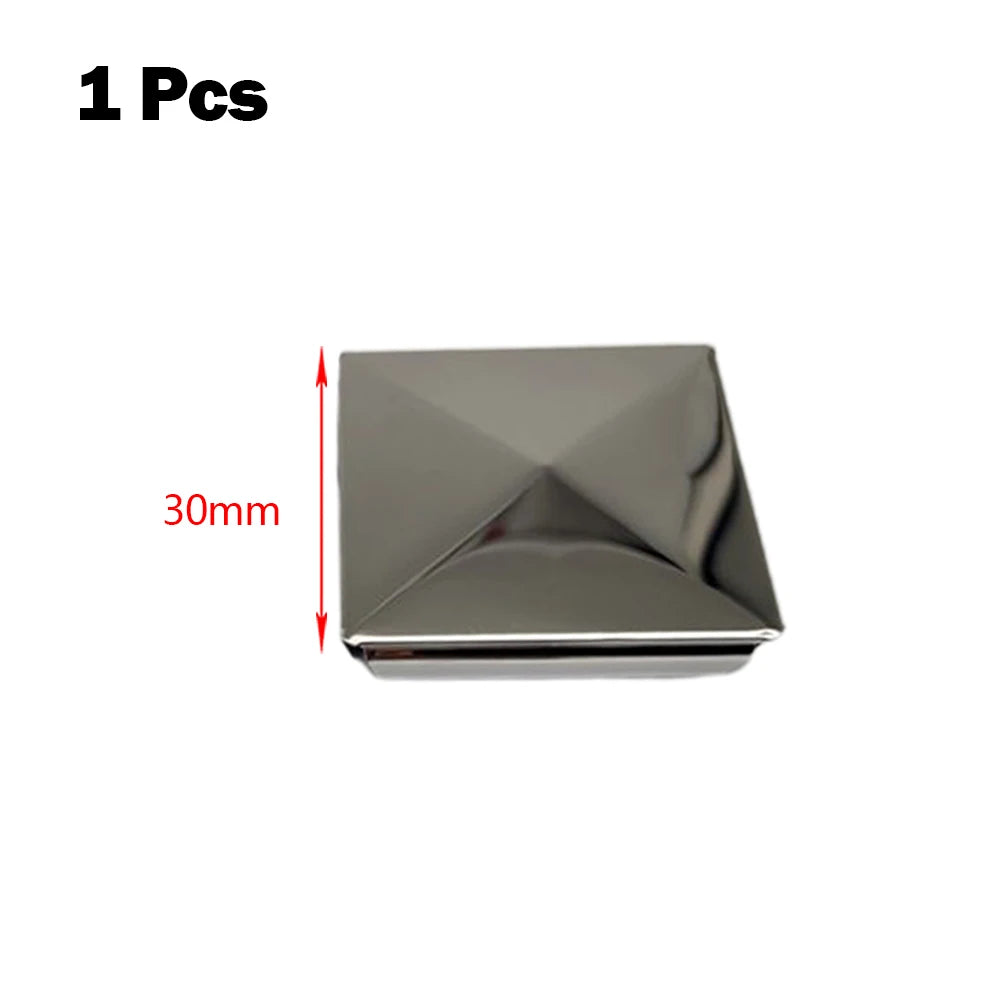 1/10Pcs Column Cap Hat Square Post Cap Stainless Steel To Steel Galvanized Cover Pyramid Shape Cap Home Garden Decoration
