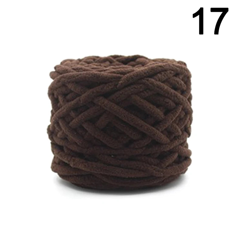 100g Chenille Knitting Chunky Yarn Soft Thick Ice Strip Line Hand Crochet Weaving Scarf Blanket Thread
