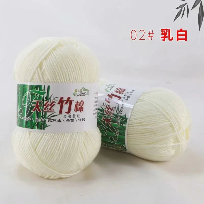 Bamboo Charcoal Cotton Yarn For Weaving 50g Ball DIY
