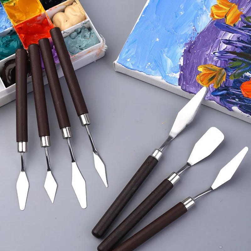 7pcs 1 Set of Stainless Steel Oil Painting Knives,artist Crafts,spatula,color MixingKnife,oil Painting MixingKnife,ceramic Tools