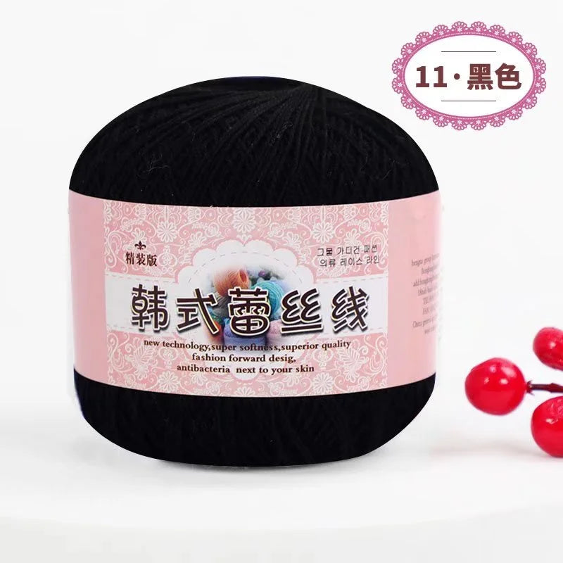 Pure Cotton Lace Crochet Thread No 8 Ice Silk 50g Yarn