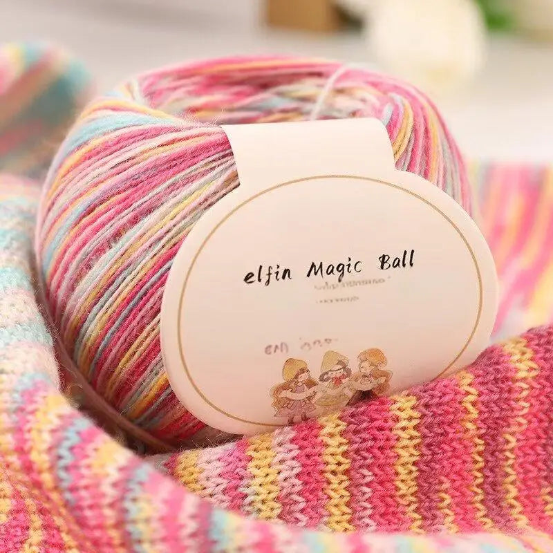 Colorful Section Dyed Fine Wool Yarn 300g Knitting Crafts