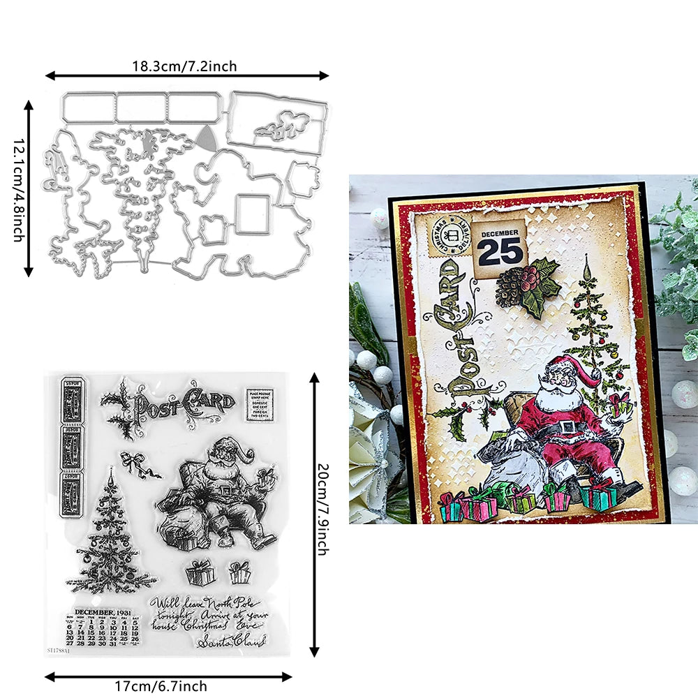 Ghost Snowman Car Ornament Metal Cutting Dies Wishes Words Block Clear Stamps for DIY Halloween Christmas Paper Craft