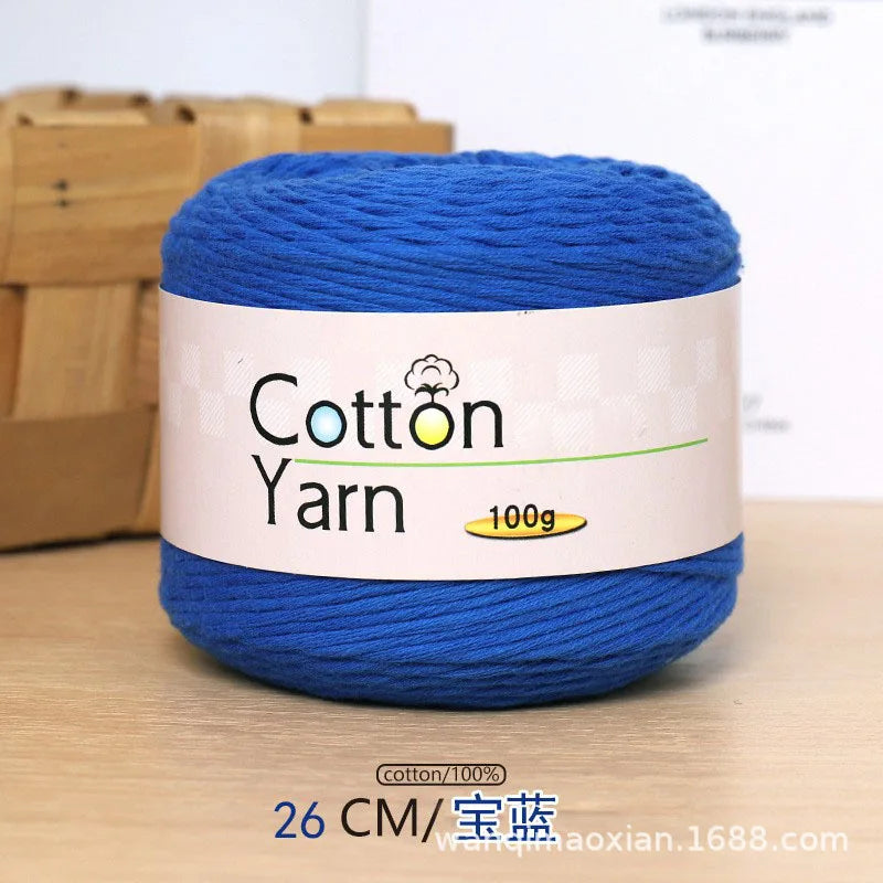 100g 100 Percent Cotton Hand Knitting Yarn Soft Crochet Yarn for Sweater Scarf Blanket Hat and Amigurumi