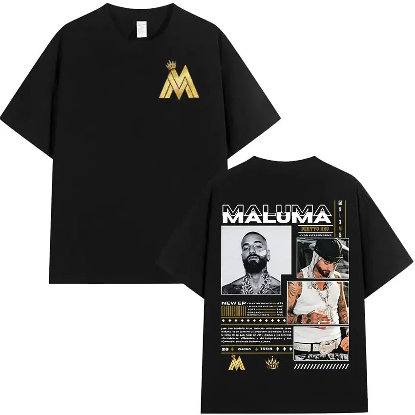 Rapper Maluma Graphic T Shirt for Men and Women Hip Hop Retro Style Short Sleeve Fashion Tee Streetwear