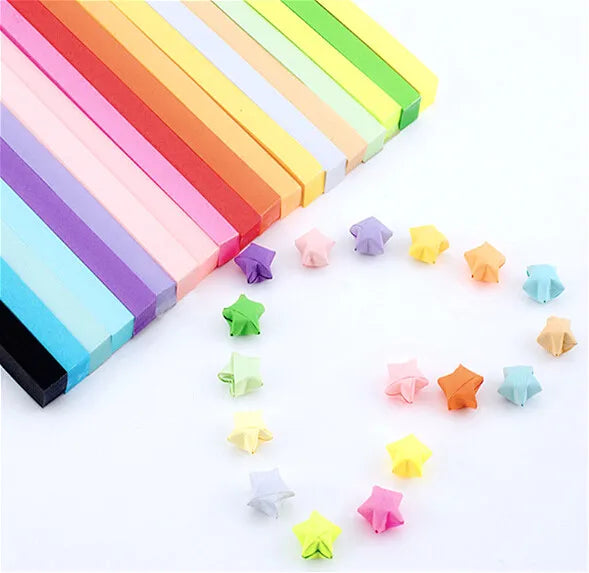 80Pcs Strips Paper Home Origami Quilling Wedding Decoration Handcraft Lucky Star