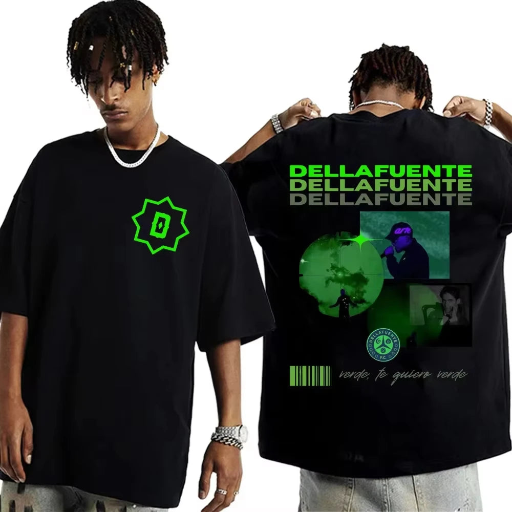 Rapper Dellafuente Tour Cover Graphic Men Cotton Short Sleeve T Shirts Harajuku Hip Hop Punk Oversized Casual Sports Unisex Tops