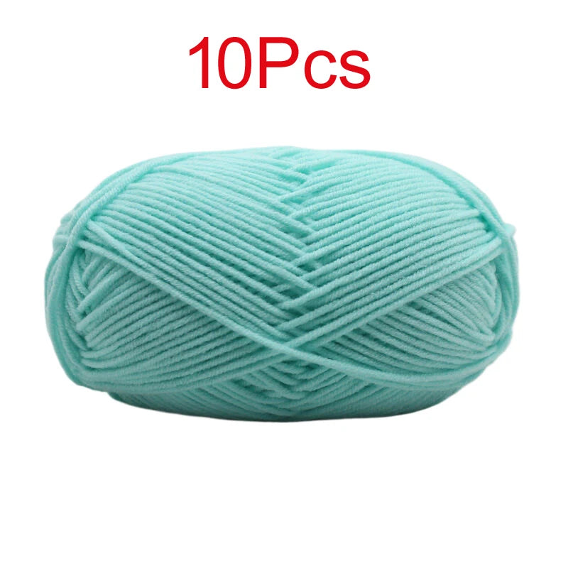 10 Pieces Multi Color Cotton Knitting Yarn Soft Warm Crocheting Yarn for Hand Knit Sweaters Hats Scarves Blankets Amigurumi