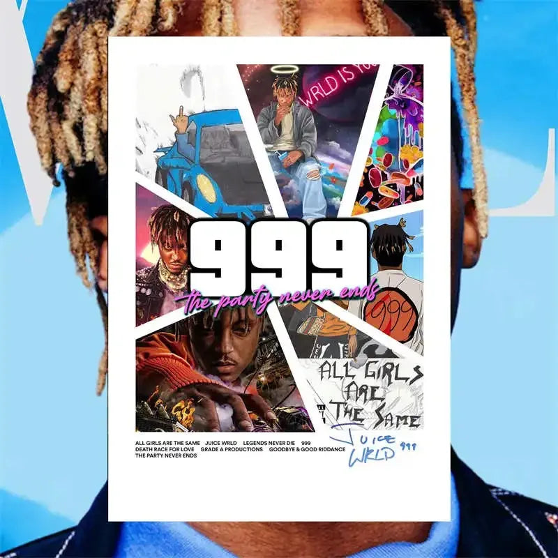 Pop Rapper Singer Juice WRLD & Future WRLD On Drugs Poster Aesthetic Set Musci Album Cover Canvas Print Wall Art Home Room Decor