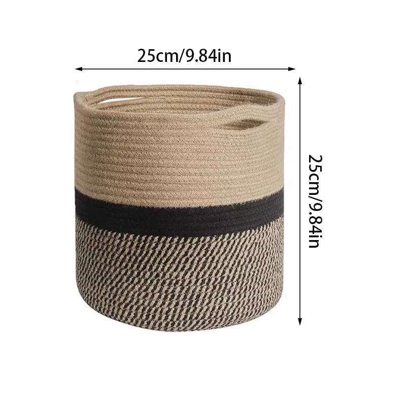 Cotton Rope Plant Basket Large Capacity Hand-Woven Flower Pot Holder Indoor Planter Storage Basket For Store Plants Toys Clothes