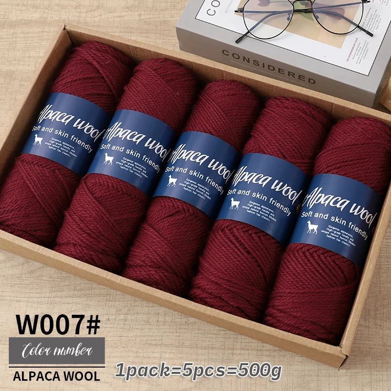 500g Coarse Alpaca Wool Yarn for Hand Woven Sweaters Jackets Scarves and Hats