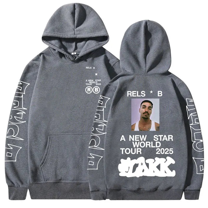Rapper Rels B A New Star World Tour 2025 Hoodies Men Women Clothing Fashion Hip Hop Sweatshirts Oversized Long Sleeve Pullovers