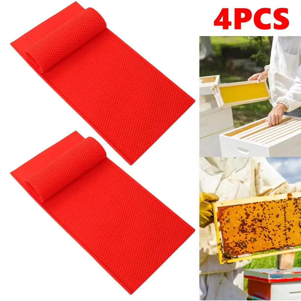 4/2pcs Beeswax Press Sheet Mould Flexible Beeswax Embosser Machine Mold Silicone Harmless Handmade Durable Beekeeper Accessories