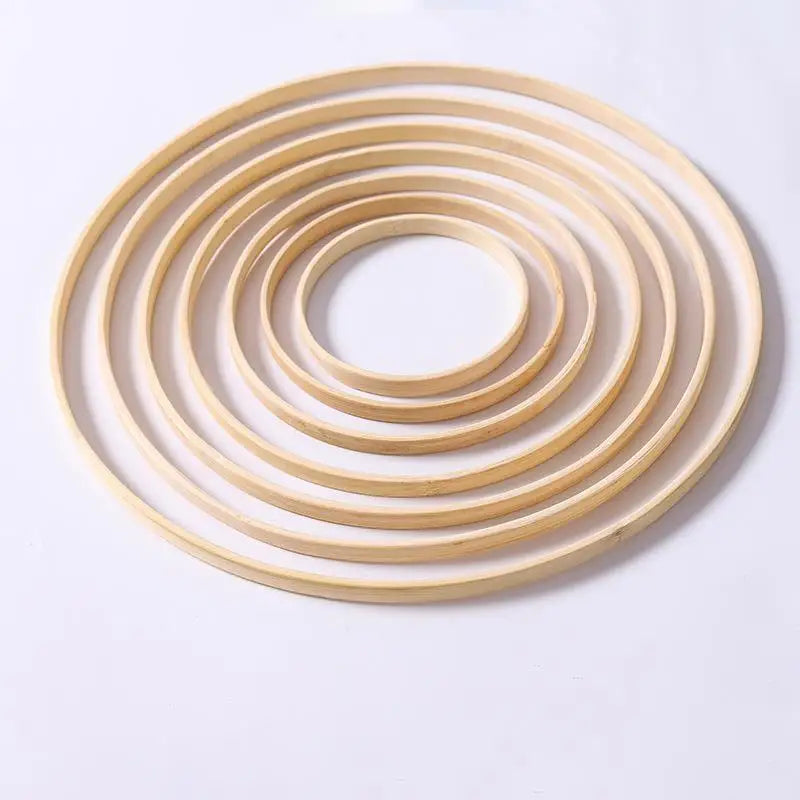 1Pcs Wooden Bamboo Floral Circle Hoop Macrame Hoop Wood Rings For Wedding Party Home DIY Flower Wreath Dream Catcher Frame Decor