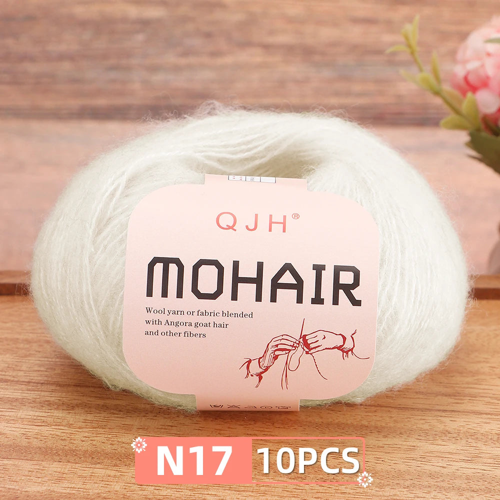 Soft Mohair Crochet Yarn Set 10 Pcs For DIY Knitting