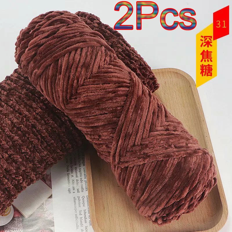 Chenille Velvet Yarn 100 Percent Polyester Amigurumi