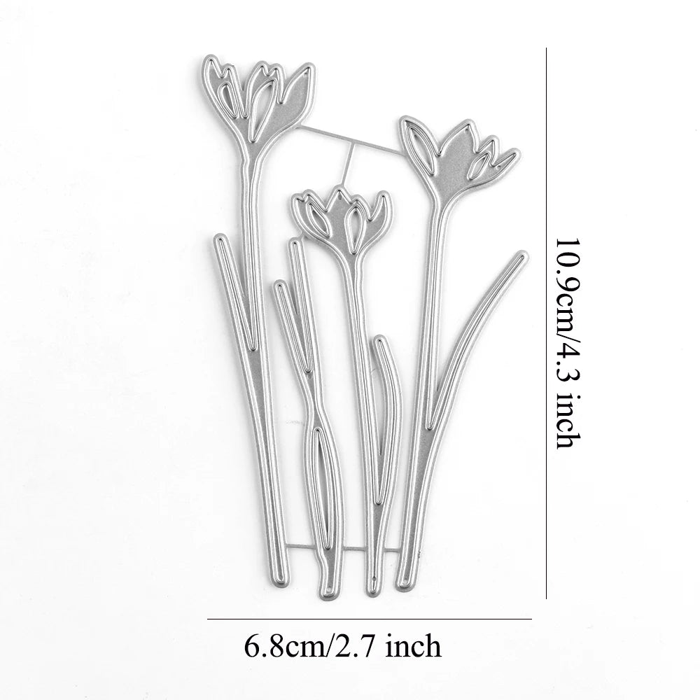 Snowdrops Crocus Cherry Blossom Flowers Metal Cutting Dies Embossing Diecut for DIY Card Making Scrapbooking Crafting Supplies