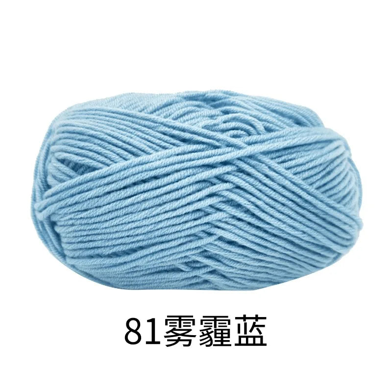 4ply Milk Cotton Knitting Yarn Set for Crochet Crafts and DIY Projects