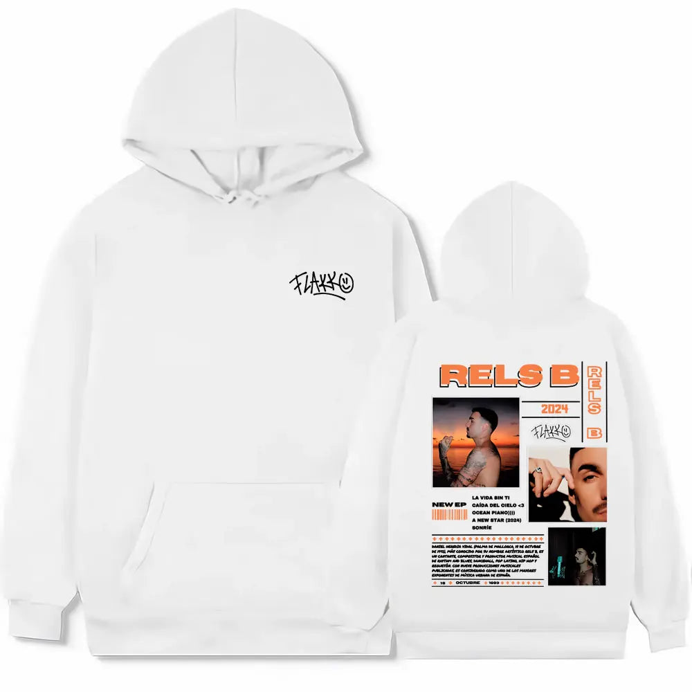 Rels B Skinny Flakk 2025 Tour Merch Hoodie Men Women Tops  High Quality Fashion Male Hip Hop Casual Oversized Hooded Sweatshirt