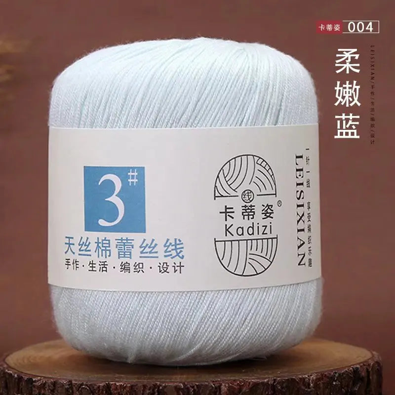 100 Percent Mercerized Cotton Lace Yarn for Hand Knitting and Crochet Arts Crafts