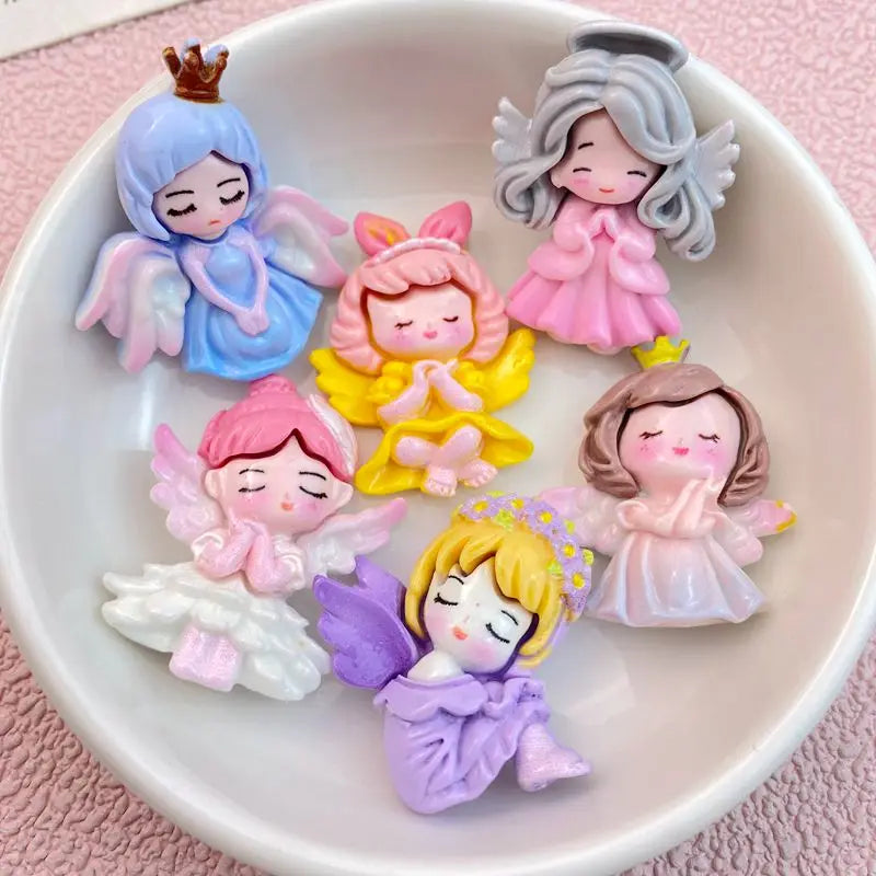 10Pcs New Cute Princess Series Flat Back Resin Cabochon  DIY Jewelry Craft Decoration Accessories